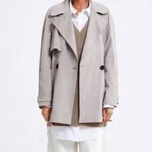 Zara Faux Suede Trench Coat